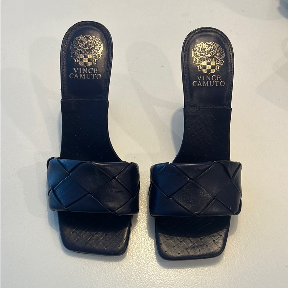 Vince Camuto Black Woven Strap Sandals